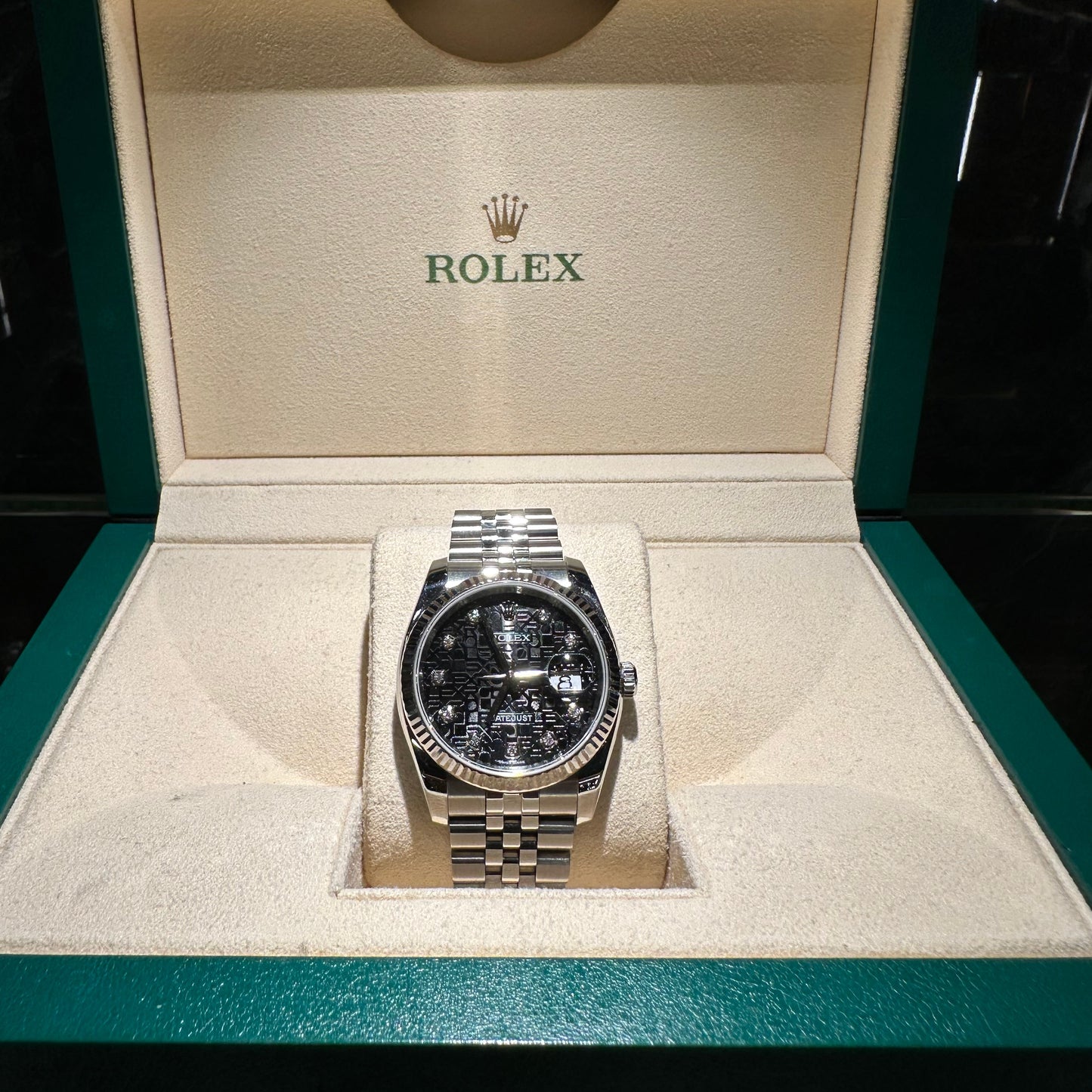 ROLEX DATEJUST 116234 COMPUTER DIAL DIAMANTI nero