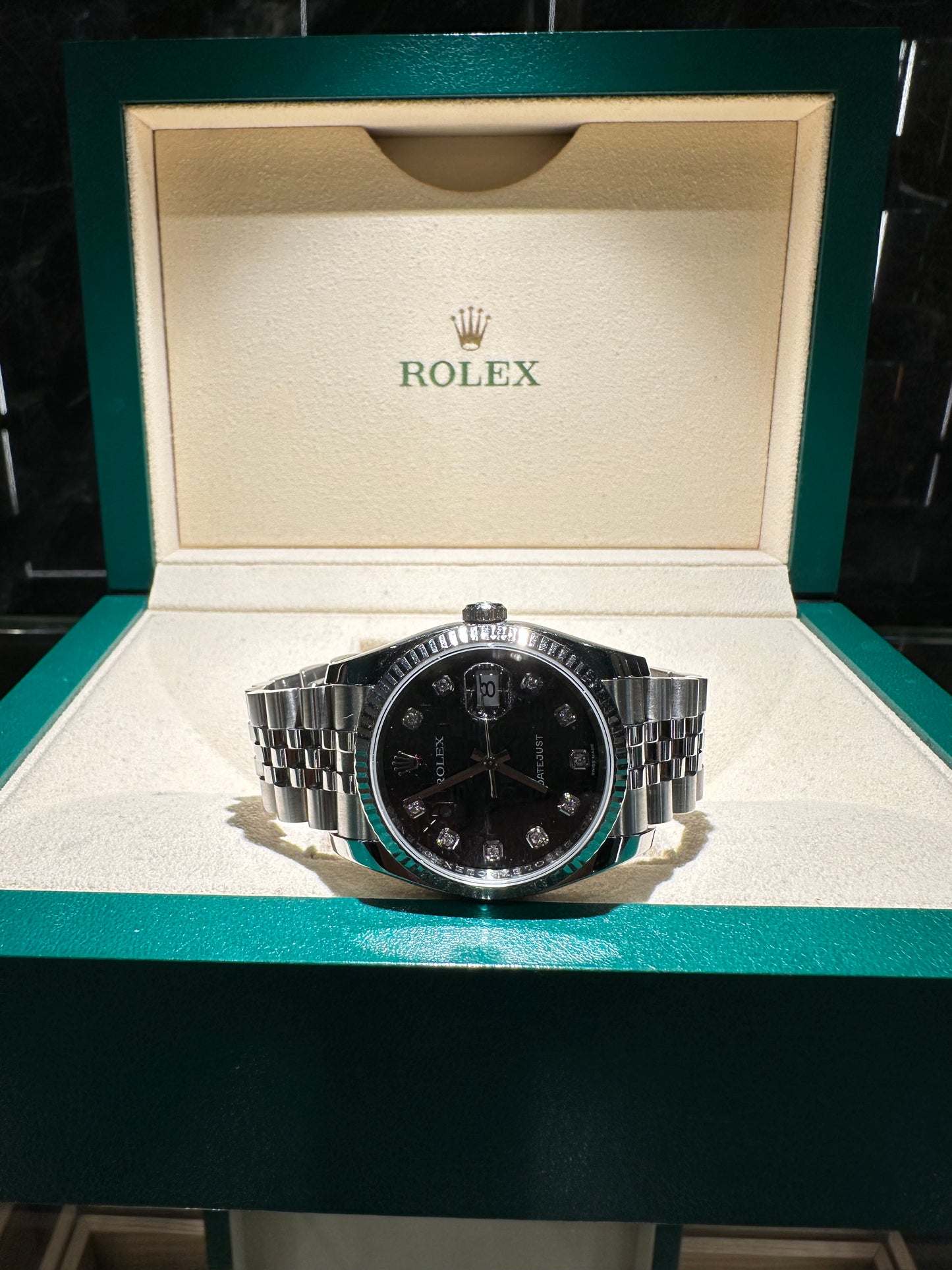 ROLEX DATEJUST 116234 COMPUTER DIAL DIAMANTI nero