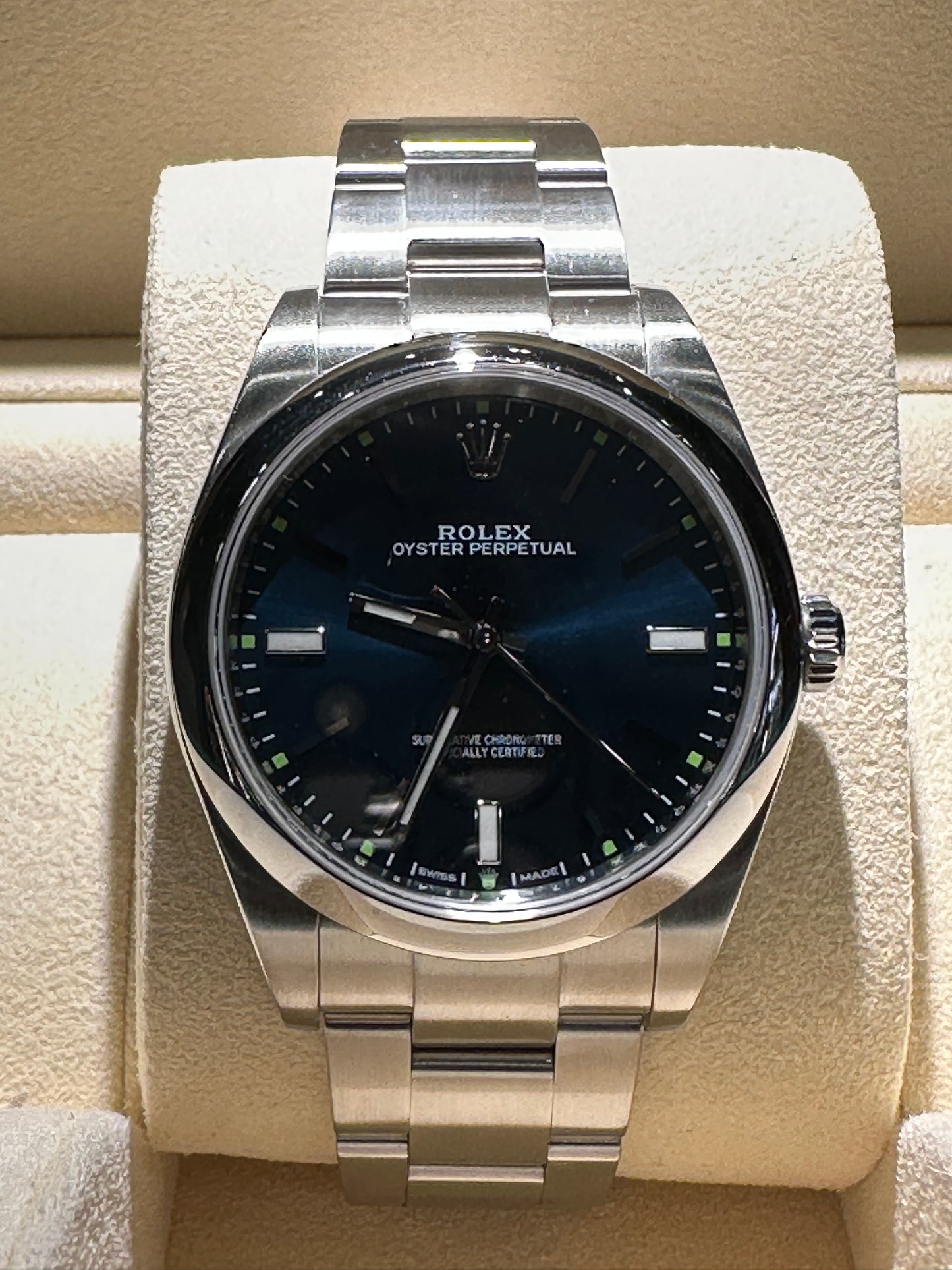 ROLEX OYSTER PERPETUAL BLU' DIAL 39mm