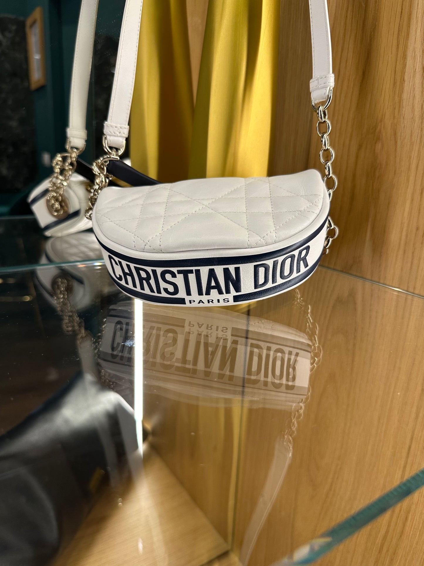 BORSA A SPALLA DIOR MICRO HOBO PELLE BIANCA