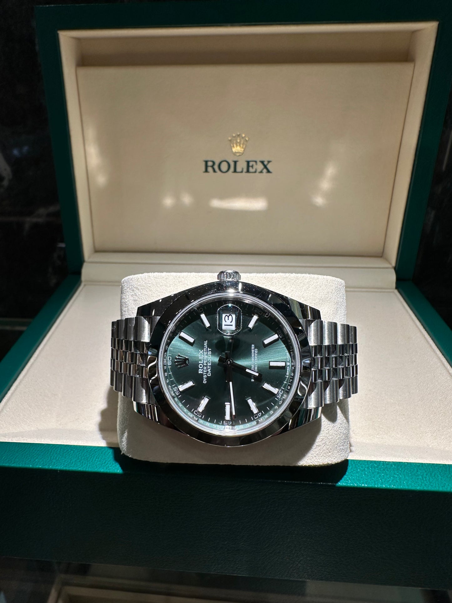 ROLEX DATEJUST 41mm REF. 126300 VERDE MENTA JUBILEE  NUOVO