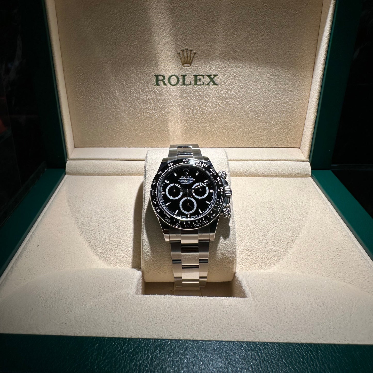 ROLEX DAYTONA 126500LN QUADRANTE NERO GHIERA CERAMICA NUOVO