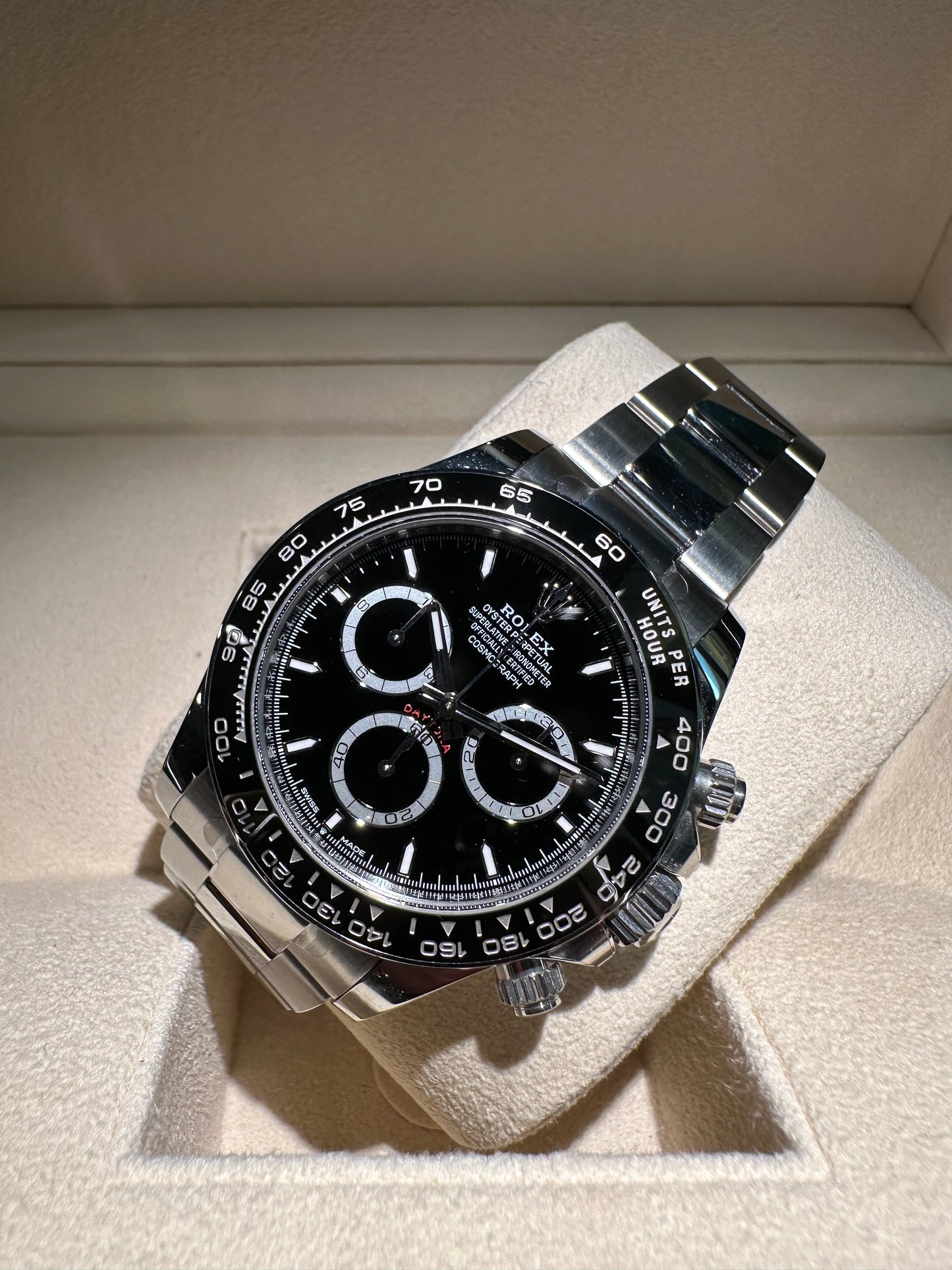 ROLEX DAYTONA 126500LN QUADRANTE NERO GHIERA CERAMICA NUOVO