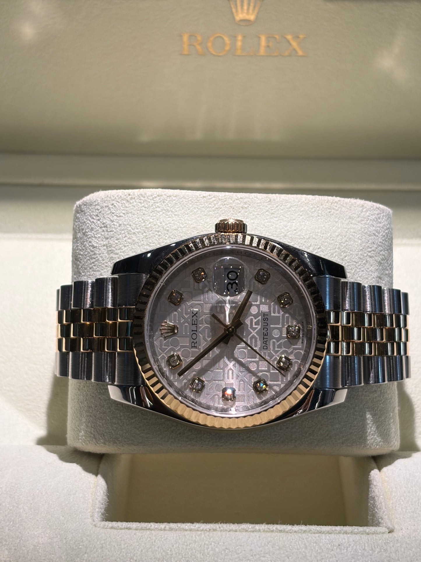 𝐑𝐎𝐋𝐄𝐗 𝐃𝐚𝐭𝐚𝐣𝐮𝐬𝐭 𝟑𝟔 116233 Bianco Brill